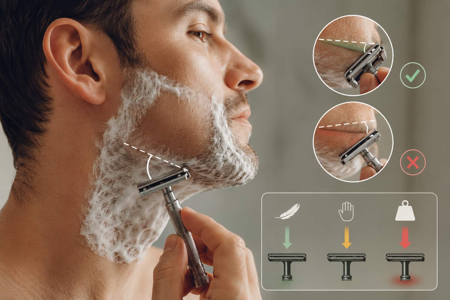 Safety Razor Shaving Angles and Pressure: Master the Technique