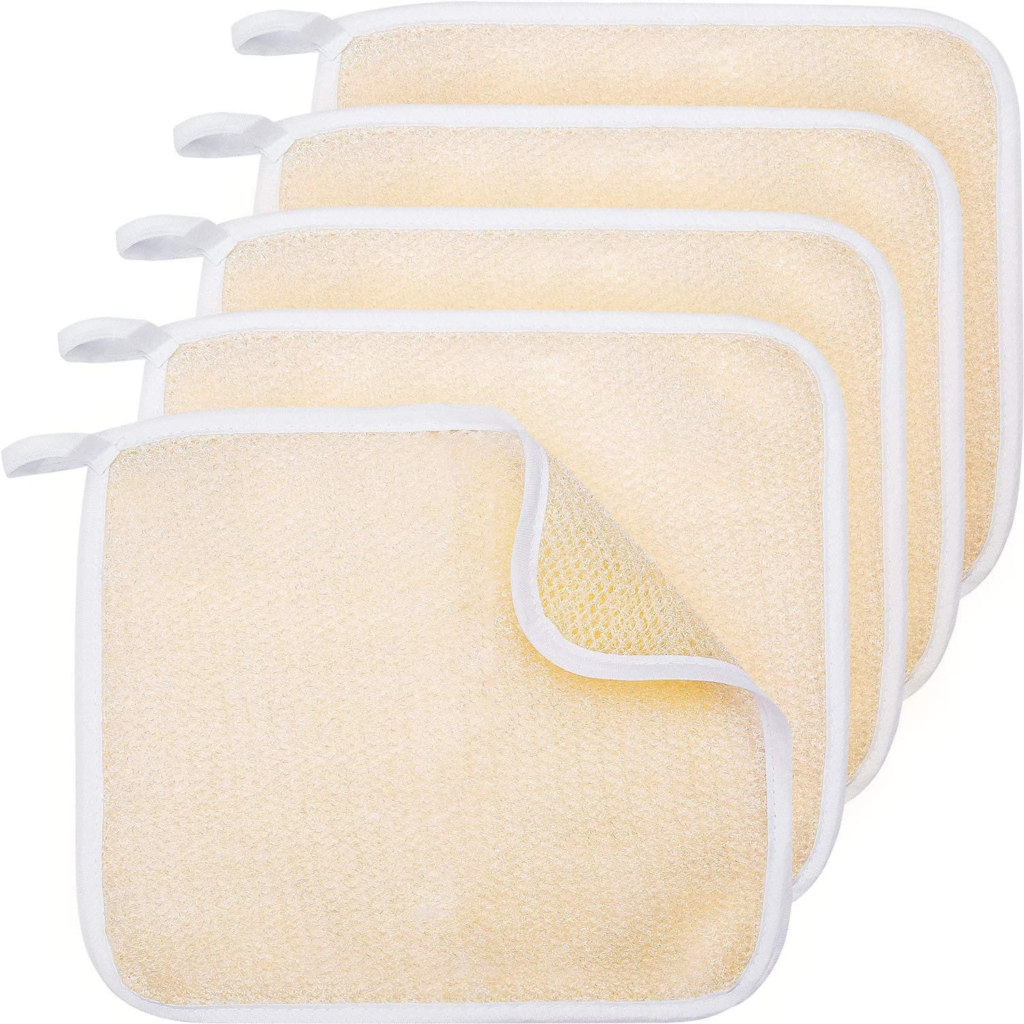 Tatuo 5 Pcs Exfoliating Face and Body Wash Cloths Towel